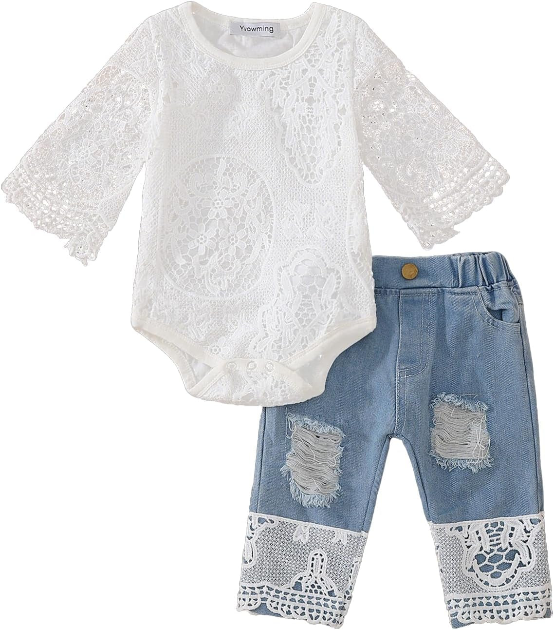 Baby Girl Clothes Outfits Toddler Infant Baby Romper Top+Jeans Clothing Set
