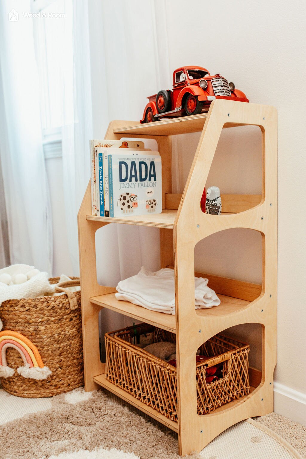 Montessori Open Shelf for Toddlers, Baby First Christmas Gift, Nursery Storage