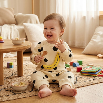 Banana Pop – Spring Cotton Romper for Babies