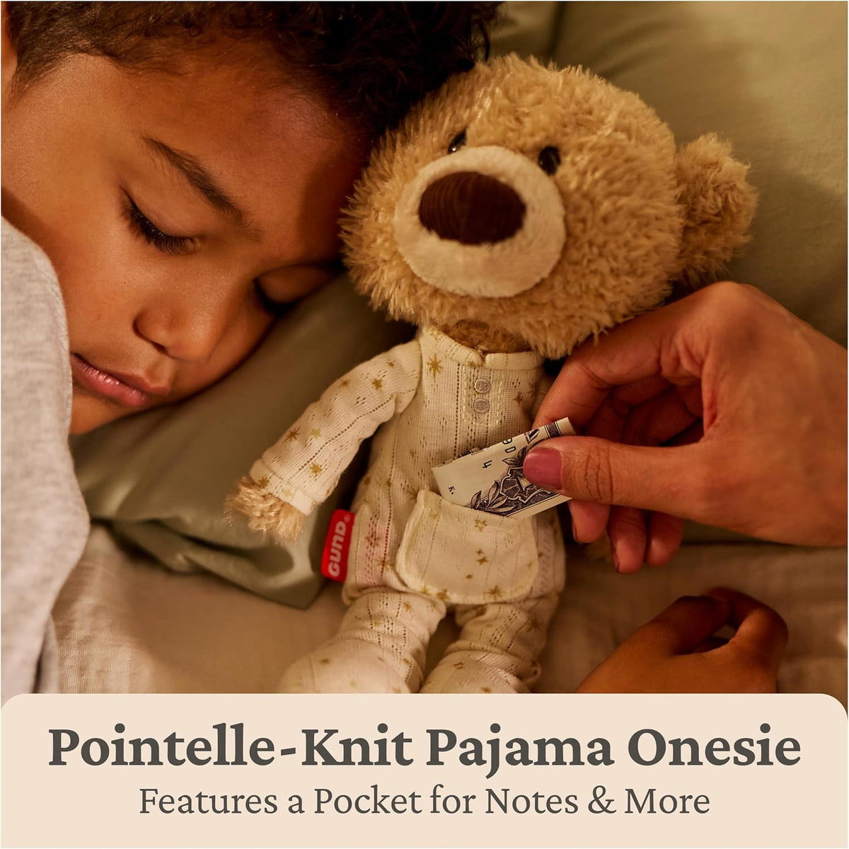 GUND Lost Tooth Toothpick 10-Inch Teddy Bear with Pajamas | Soft Tactile Sensory Details Provide Emotional Comfort; Sleep Aid, Promotes Parent Child Bonding, Eases Bedtime Routines