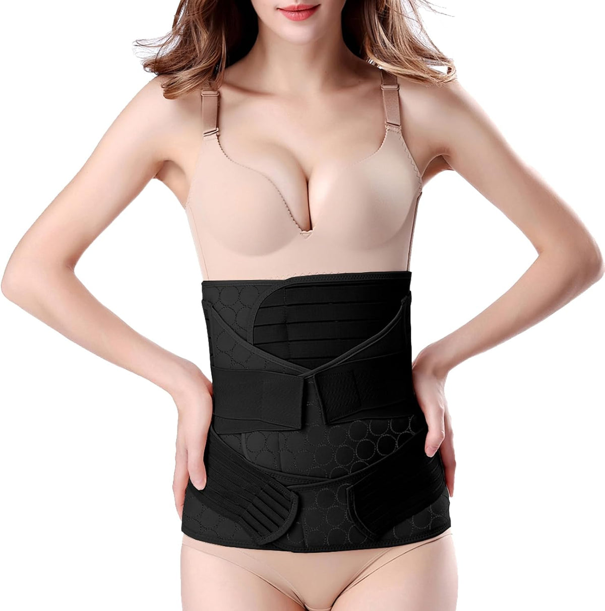 3 in 1 Postpartum Belly Wrap Recovery Band Belt Abdominal Binder | Postpartum Belly Band, Belly Binder Post Partum, Post Surgery Pregnancy Belly Support Band Recovery Belly/Waist/Pelvis (L)
