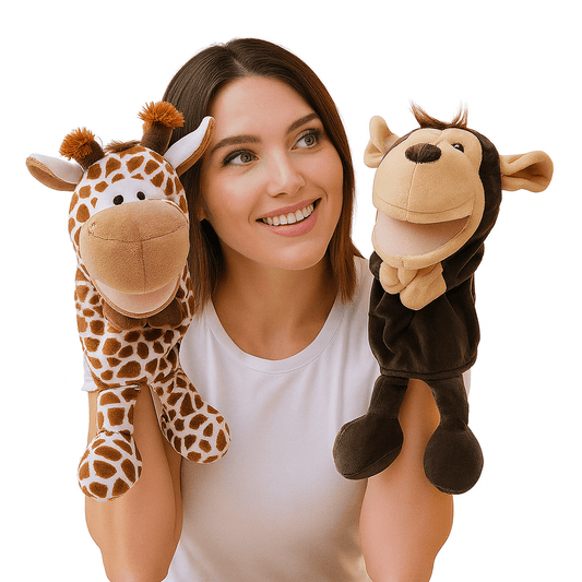 35cm Cartoon Animal Hand Puppet | Lion, Elephant, Pig Plush Toy for Interactive Play