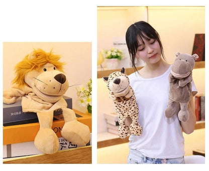 35cm Cartoon Animal Hand Puppet | Lion, Elephant, Pig Plush Toy for Interactive Play
