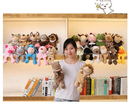 35cm Cartoon Animal Hand Puppet | Lion, Elephant, Pig Plush Toy for Interactive Play