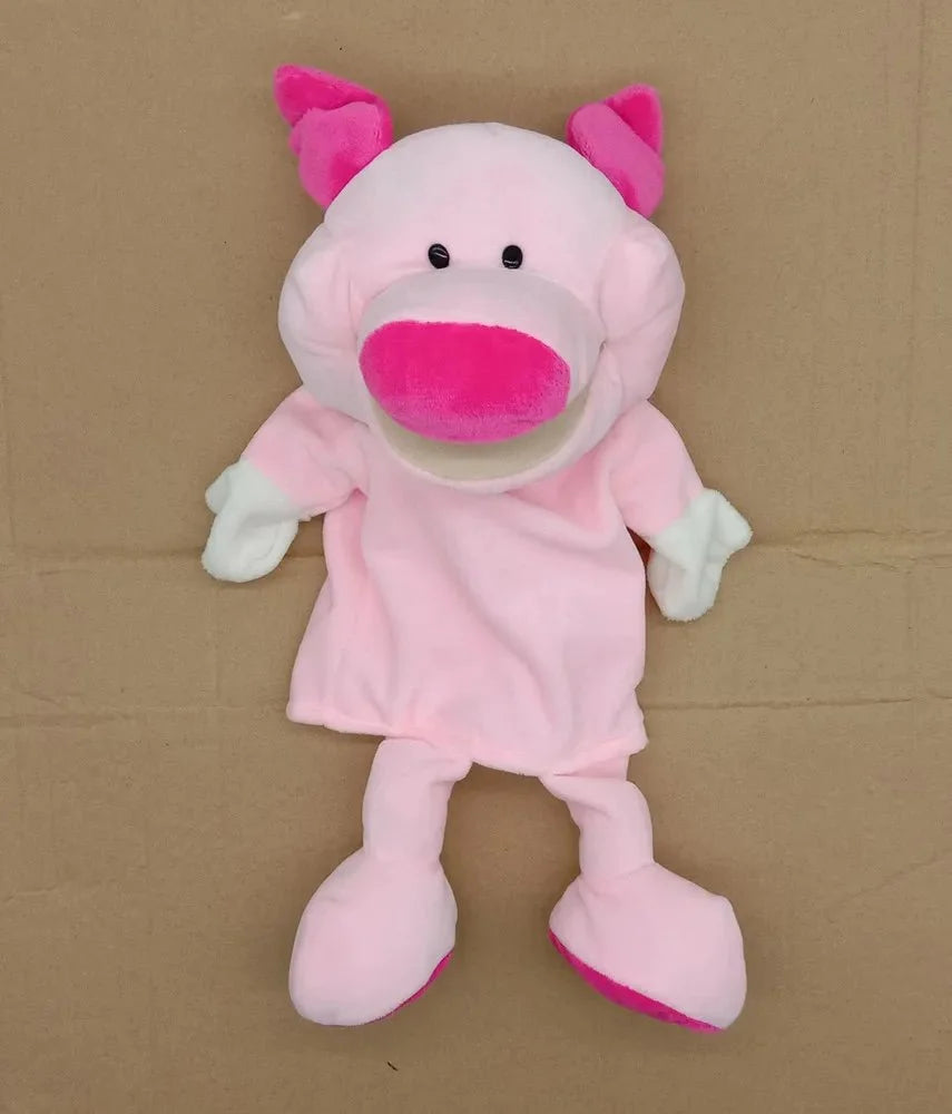 35cm Cartoon Animal Hand Puppet | Lion, Elephant, Pig Plush Toy for Interactive Play