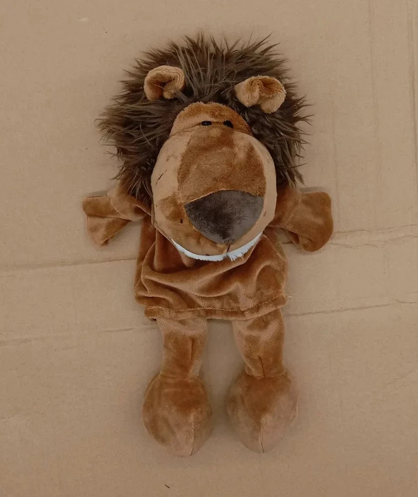 35cm Cartoon Animal Hand Puppet | Lion, Elephant, Pig Plush Toy for Interactive Play