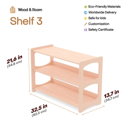 Montessori Open Shelf for Toddlers, Baby First Christmas Gift, Nursery Storage