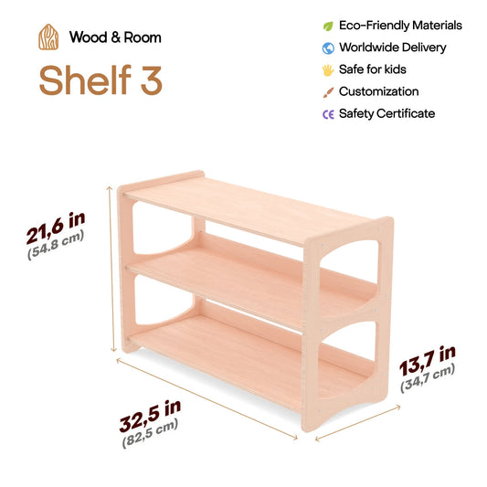 Montessori Open Shelf for Toddlers, Baby First Christmas Gift, Nursery Storage