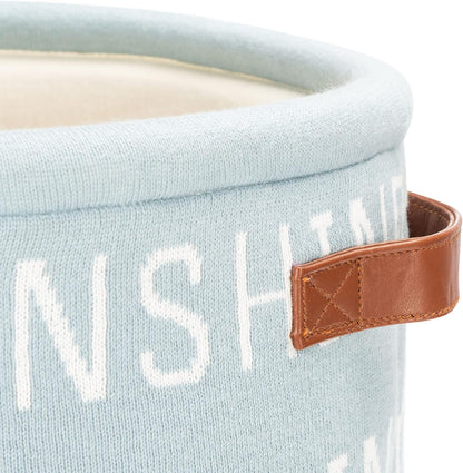 SAFAVIEH Baby Collection My Sunshine Blue Cotton Nursery Storage Basket with Handles (Fully Assembled)