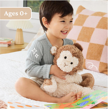 GUND Cozys Collection Monkey Plush, Monkey Stuffed Animal for Ages 0 and Up, Brown, 10” | Soft Plush, Posable Bodies and Floppy Limbs Comfort and Nurture Fine Motor Skills, Tactile Play, and Early Sensory Discovery