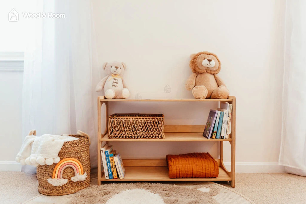 Montessori Open Shelf for Toddlers, Baby First Christmas Gift, Nursery Storage