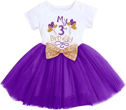 Baby Girls 1St 2Nd Birthday Outfit Tutu Princess Dress for Cake Smash