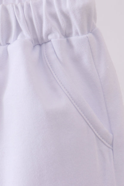 Premium White drawstring shorts