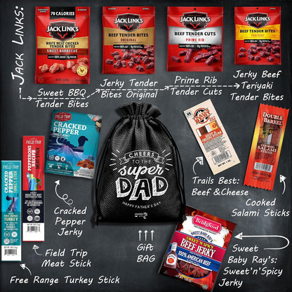 Fathers Day Gift for Dad – Jerky Gift Basket: Best Dad Ever Gifts, Fathers Day Gift from Daughter & Son, Jerky Variety Pack Gift Basket for Men, Grandpa Gifts for Father'S Day by