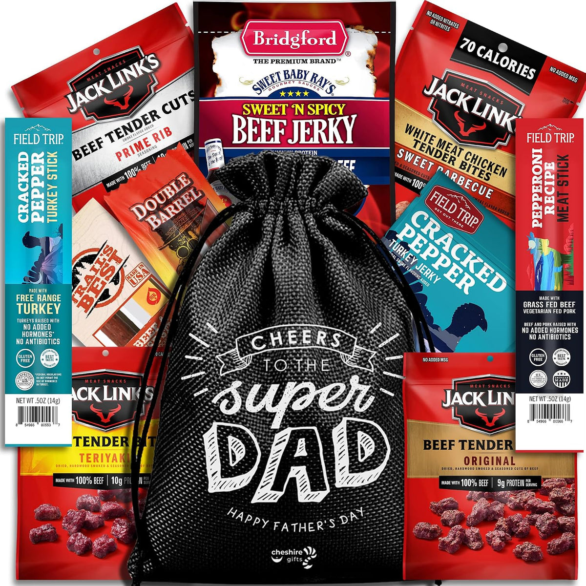 Fathers Day Gift for Dad – Jerky Gift Basket: Best Dad Ever Gifts, Fathers Day Gift from Daughter & Son, Jerky Variety Pack Gift Basket for Men, Grandpa Gifts for Father'S Day by