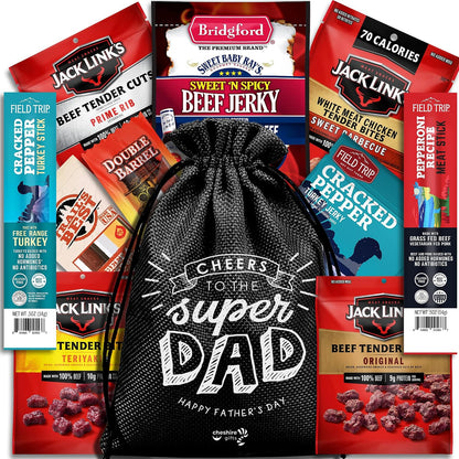 Fathers Day Gift for Dad – Jerky Gift Basket: Best Dad Ever Gifts, Fathers Day Gift from Daughter & Son, Jerky Variety Pack Gift Basket for Men, Grandpa Gifts for Father'S Day by