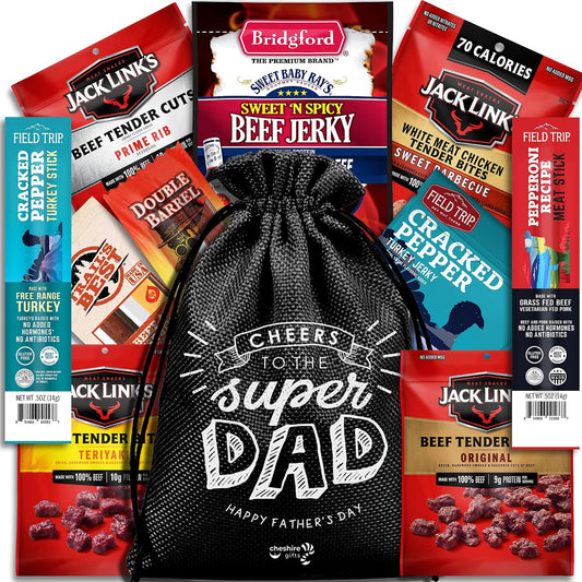 Fathers Day Gift for Dad – Jerky Gift Basket: Best Dad Ever Gifts, Fathers Day Gift from Daughter & Son, Jerky Variety Pack Gift Basket for Men, Grandpa Gifts for Father'S Day by