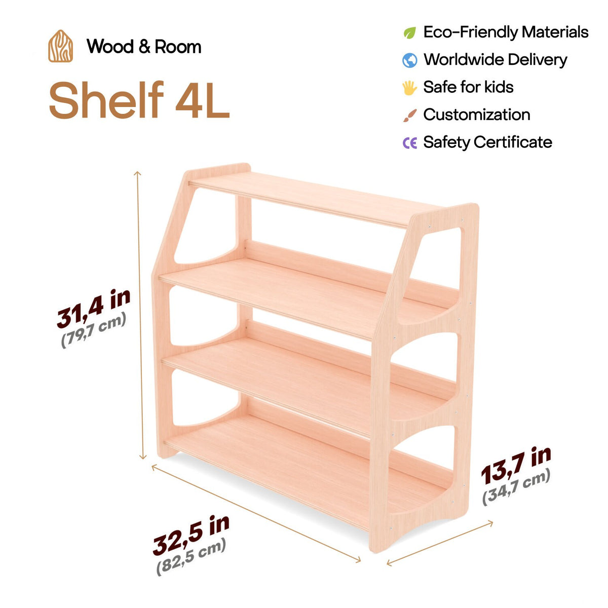 Montessori Open Shelf for Toddlers, Baby First Christmas Gift, Nursery Storage
