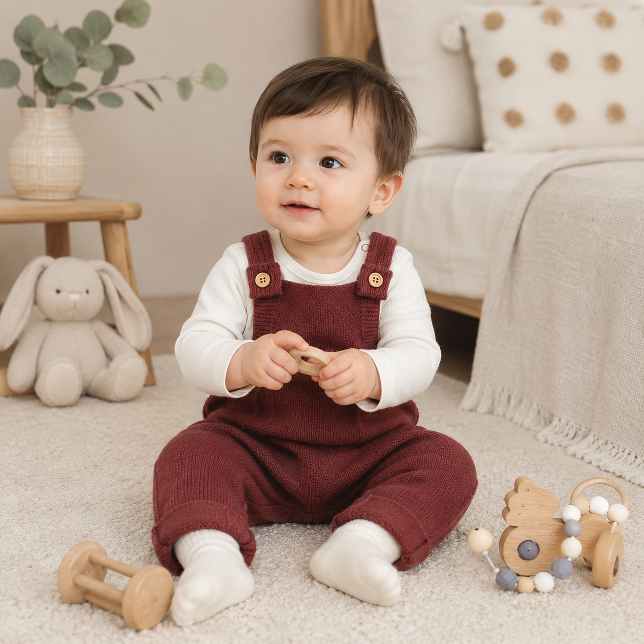 Sleeveless Knitted Baby Romper Set