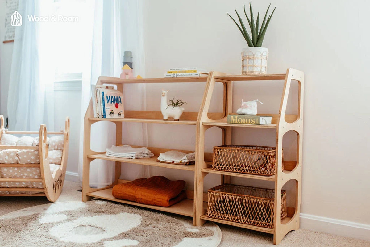 Montessori Open Shelf for Toddlers, Baby First Christmas Gift, Nursery Storage