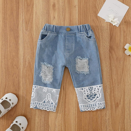Baby Girl Clothes Outfits Toddler Infant Baby Romper Top+Jeans Clothing Set