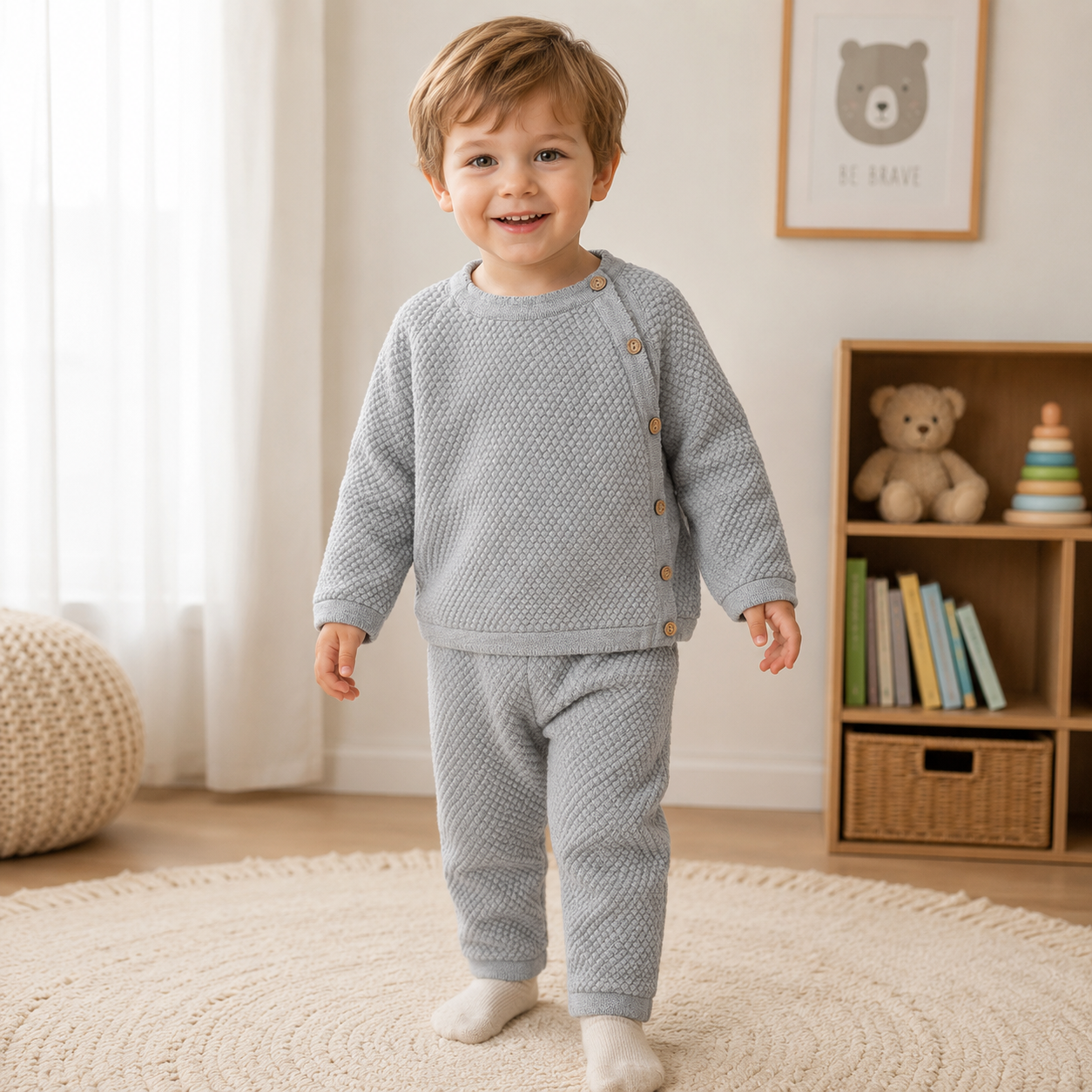 SnuggleNest – Spring Cotton Knitwear Set for Babies