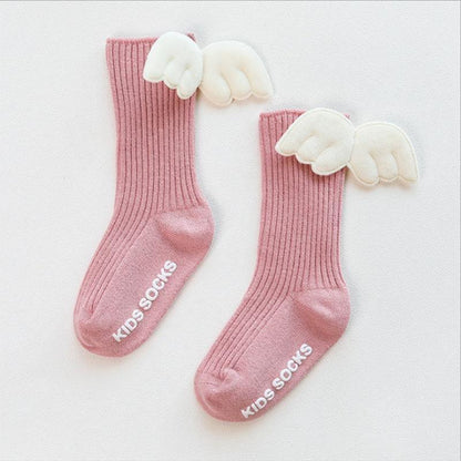 Luxury Baby Girls Knee High Socks with Angel Wings