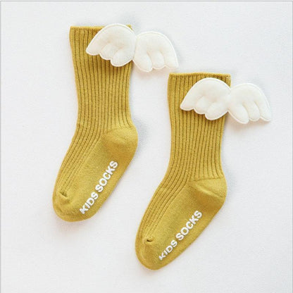 Luxury Baby Girls Knee High Socks with Angel Wings