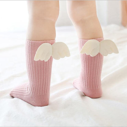 Luxury Baby Girls Knee High Socks with Angel Wings