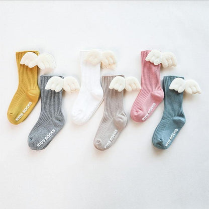 Luxury Baby Girls Knee High Socks with Angel Wings