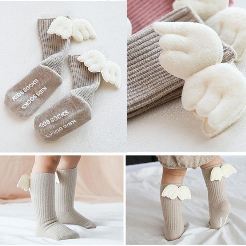 Luxury Baby Girls Knee High Socks with Angel Wings