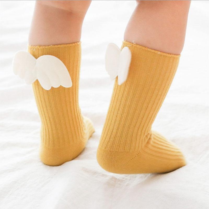 Luxury Baby Girls Knee High Socks with Angel Wings