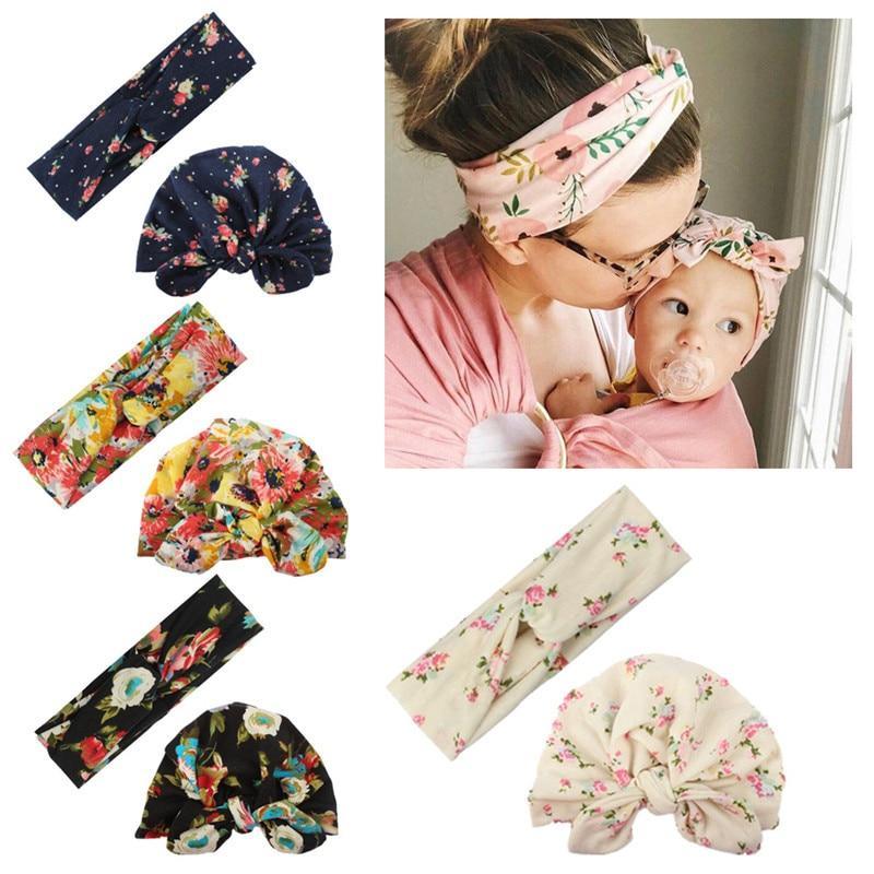 Mom & Baby Matching Turban Hat Set – Bow Knot Parent-Child Hair Accessories