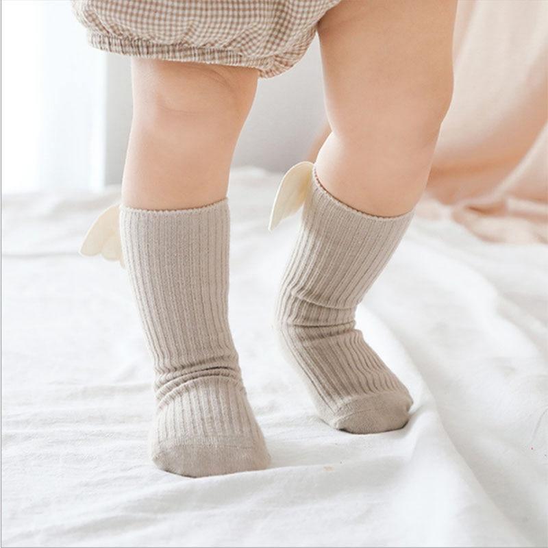 Luxury Baby Girls Knee High Socks with Angel Wings
