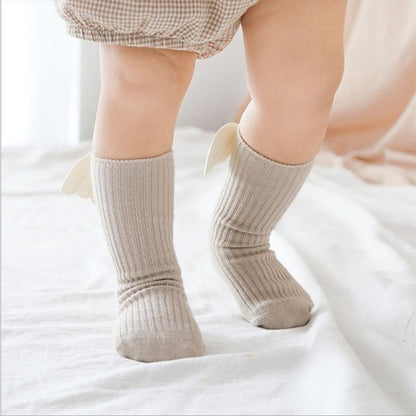 Luxury Baby Girls Knee High Socks with Angel Wings