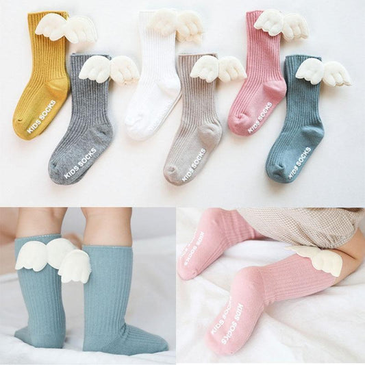 Luxury Baby Girls Knee High Socks with Angel Wings