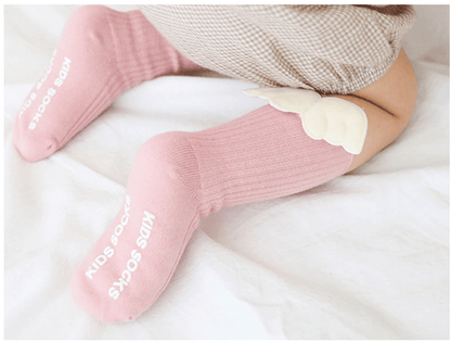 Luxury Baby Girls Knee High Socks with Angel Wings
