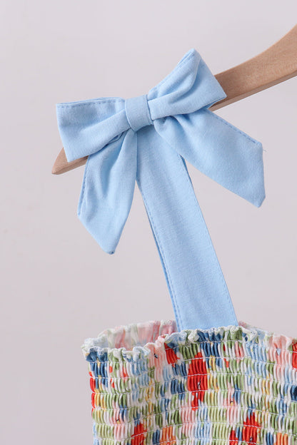 Floral smocked women tiered dress