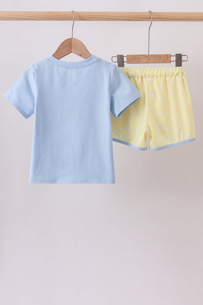 Blue Bus Applique Set