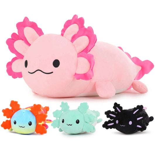 23.5" Giant Axolotl Stuffed Animals with 3 Babies inside Large Axolotl Plush Toy