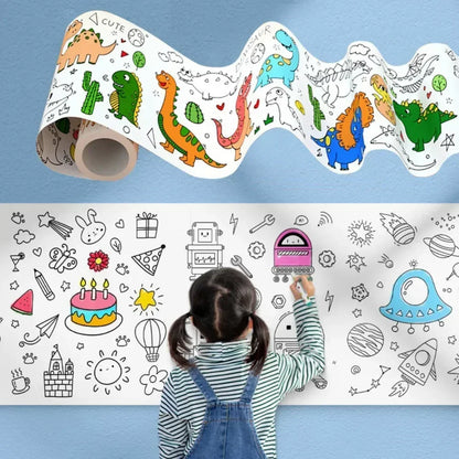 Children's Drawing Roll | Sticky Color Filling Paper for DIY Painting