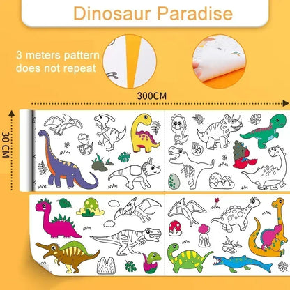Children's Drawing Roll | Sticky Color Filling Paper for DIY Painting