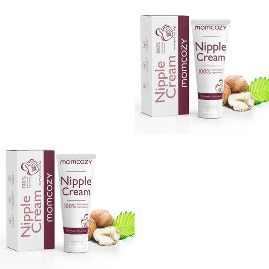 (2 Pack)  100% Natural Nipple Cream 1.41Oz, Vegan Lanolin-Free Nipple Butter for Breastfeeding, Used with S12 Pro M5 Breast Pumps, Breastfeeding Essentials