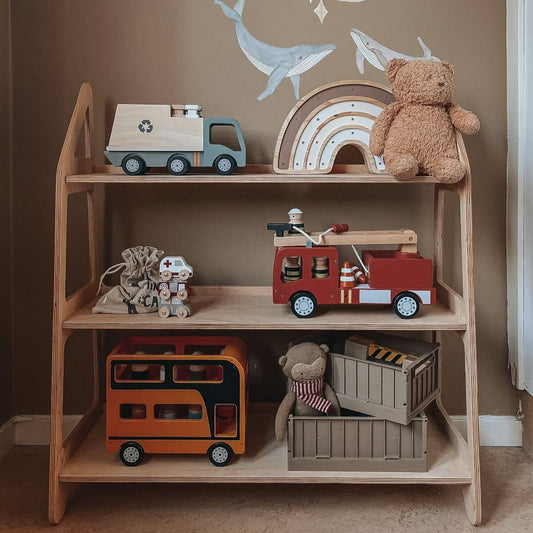 Montessori Toy Shelf for Toddlers — Non-Toxic Wood Playroom Organizer