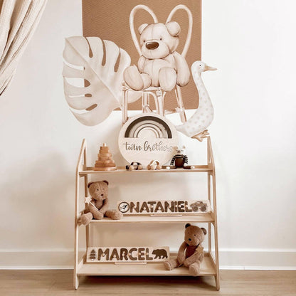 Montessori Toy Shelf for Toddlers — Non-Toxic Wood Playroom Organizer