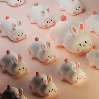 Big Face Rabbit Silicone LED Night Light | Touch Sensor Kids Lamp