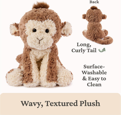 GUND Cozys Collection Monkey Plush, Monkey Stuffed Animal for Ages 0 and Up, Brown, 10” | Soft Plush, Posable Bodies and Floppy Limbs Comfort and Nurture Fine Motor Skills, Tactile Play, and Early Sensory Discovery