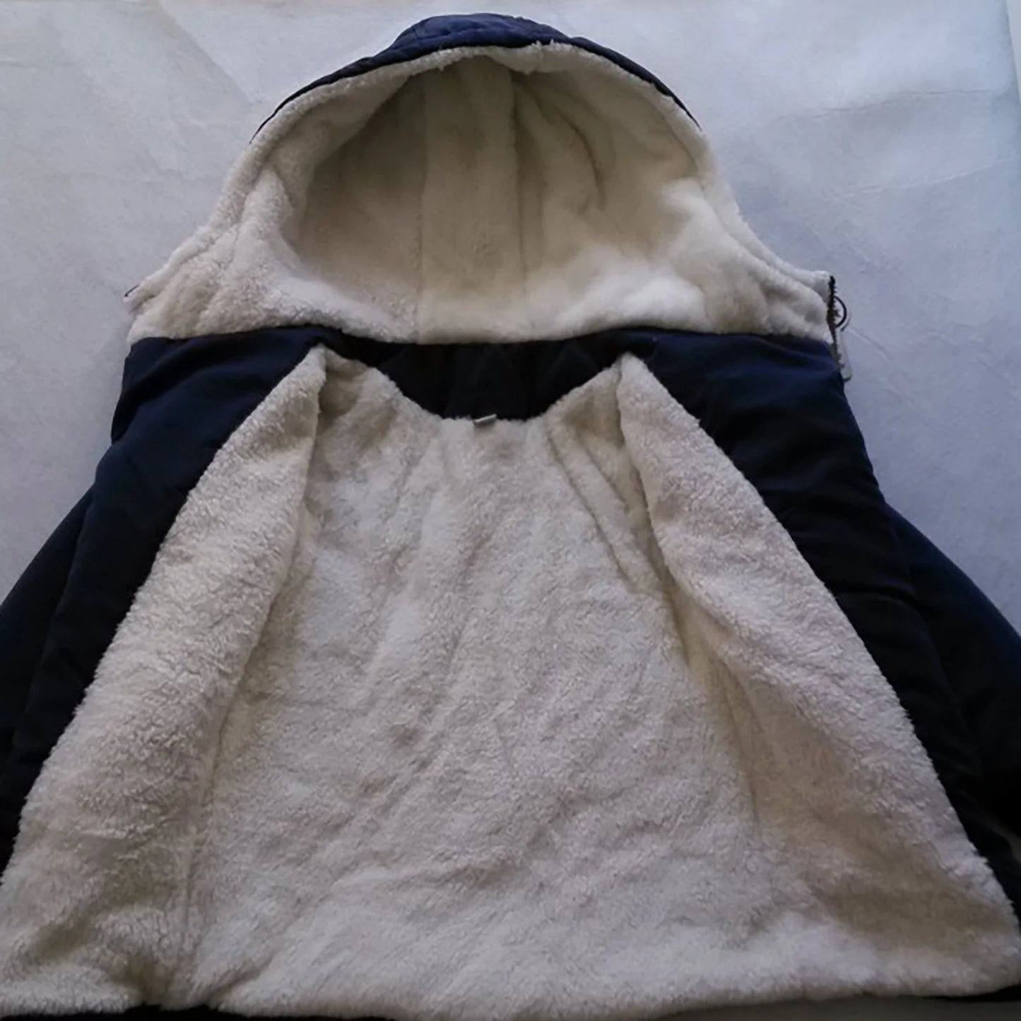 Boys Cotton-Padded with Thick Fleece Hooded Mid-Length Cotton Jacket