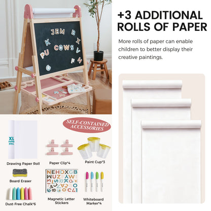 Tiny Land® Pink Magnitales Easel & Paper Roll Set