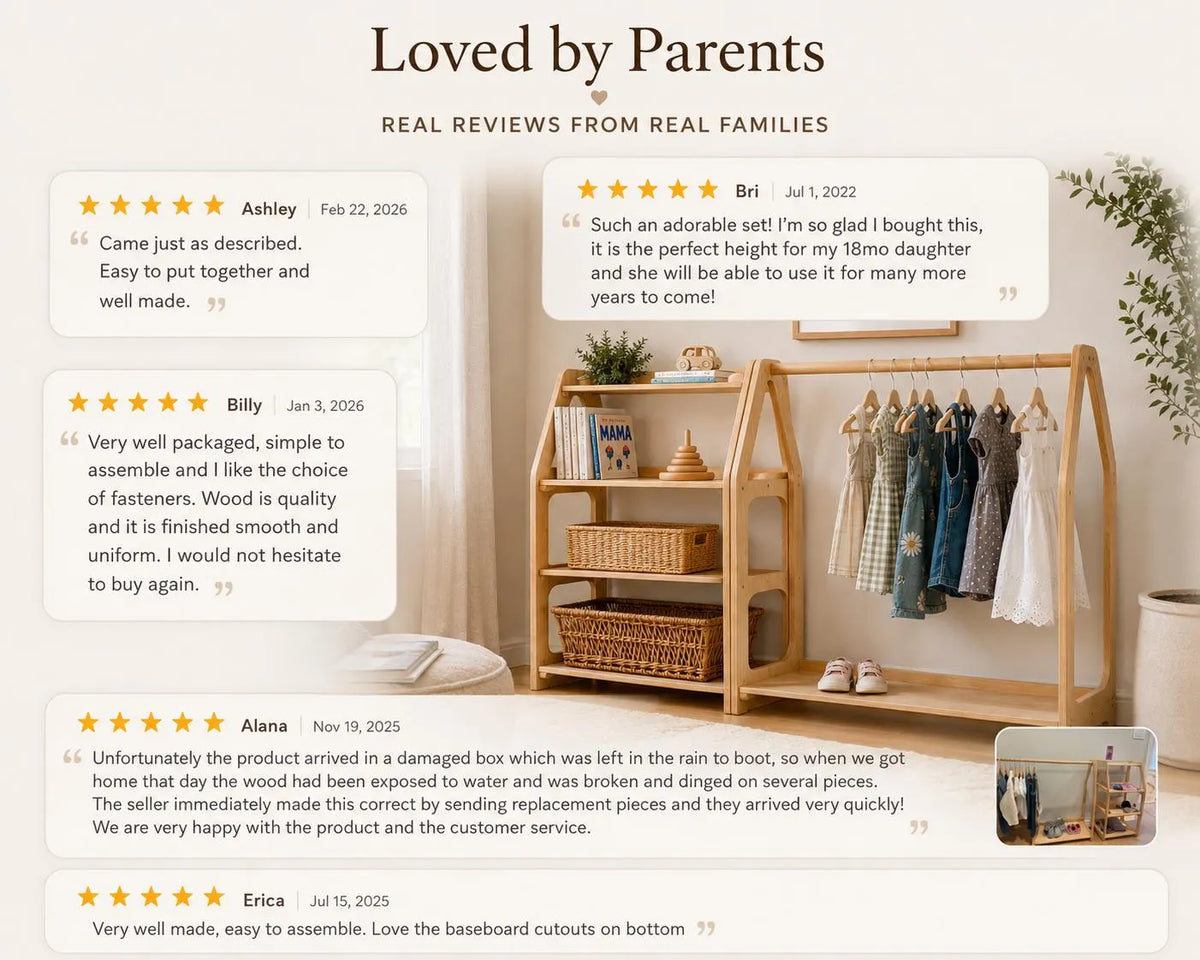 Montessori Open Shelf for Toddlers, Baby First Christmas Gift, Nursery Storage